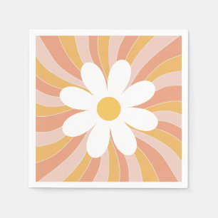 Groovy Boho Retro Daisy Sunshine Serviette