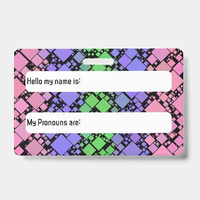 Groovy Boho Retro Mod Geometric Trigender Pride Ausweis (Vorderseite)
