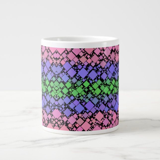 Groovy Boho Retro Mod Geometric Trigender Pride Jumbo-Tasse (Vorderseite)