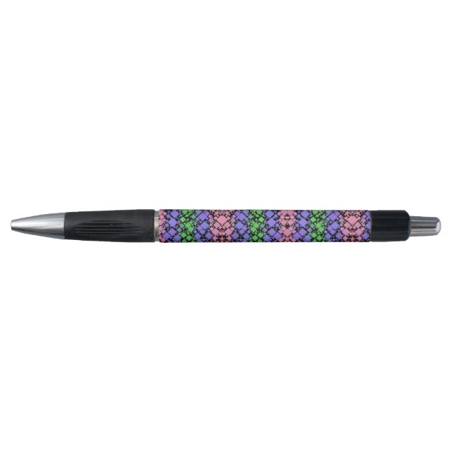 Groovy Boho Retro Mod Geometric Trigender Pride Kugelschreiber (Vorderseite)