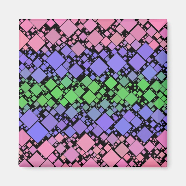 Groovy Boho Retro Mod Geometric Trigender Pride Magnet (Vorne)