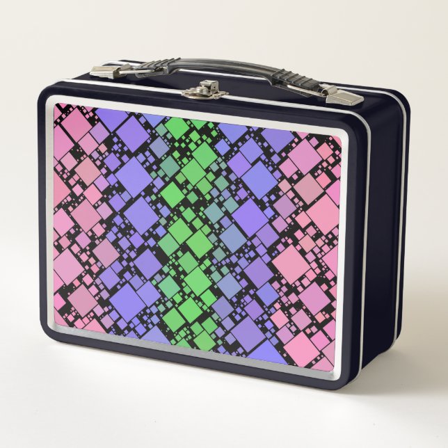 Groovy Boho Retro Mod Geometric Trigender Pride Metall Brotdose (Vorderseite)
