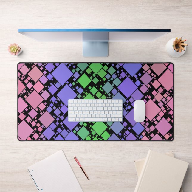 Groovy Boho Retro Mod Geometric Trigender Pride Schreibtischunterlage (Büro 1)