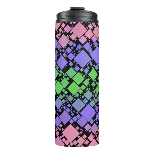 Groovy Boho Retro Mod Geometric Trigender Pride Thermosbecher (Vorderseite)