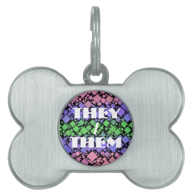 Groovy Boho Retro Mod Geometric Trigender Pride Tiermarke (Vorderseite)