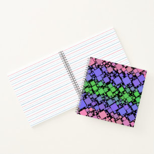 Groovy Boho Retro Mod Geometrische Trigender Pride Notizbuch