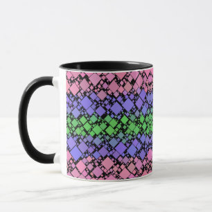 Groovy Boho Retro Mod Geometrische Trigender Pride Tasse