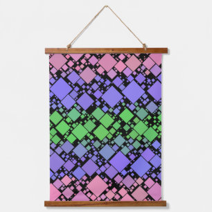 Groovy Boho Retro Mod Geometrische Trigender Pride Wandteppich Mit Holzrahmen