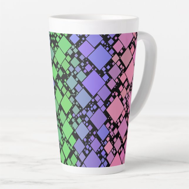 Groovy Boho Retro Mod Geometrische Trigender-Stolz Milchtasse (Rechte Ecke)