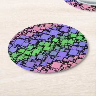 Groovy Boho Retro Mod Geometrische Trigender-Stolz Runder Pappuntersetzer