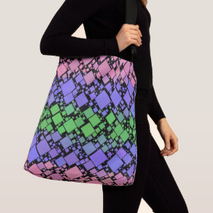 Groovy Boho Retro Mod Geometrische Trigender-Stolz Tragetaschen Mit Langen Trägern
