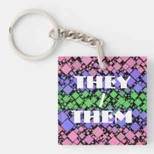 Groovy Boho Retro Mod Geometrischer Trigender-Stol Schlüsselanhänger