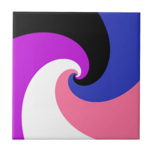 Groovy Boho Spiral Abstract Genderfluid-Stolzflagg Fliese