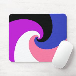 Groovy Boho Spiral Abstract Genderfluid-Stolzflagg Mousepad