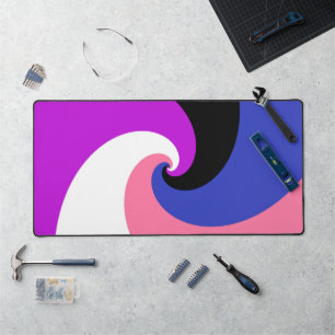 Groovy Boho Spiral Abstract Genderfluid-Stolzflagg Schreibtischunterlage