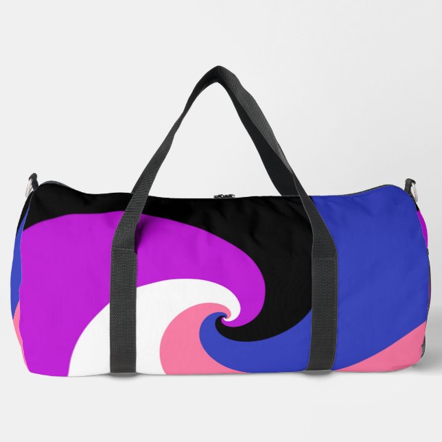 Groovy Boho Spiral Abstrakt Genderfluid-Druckflagg Duffle Bag (Vorderseite)