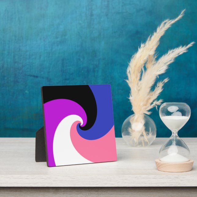 Groovy Boho Spiral Abstrakt Genderfluid-Druckflagg Fotoplatte (InSitu)