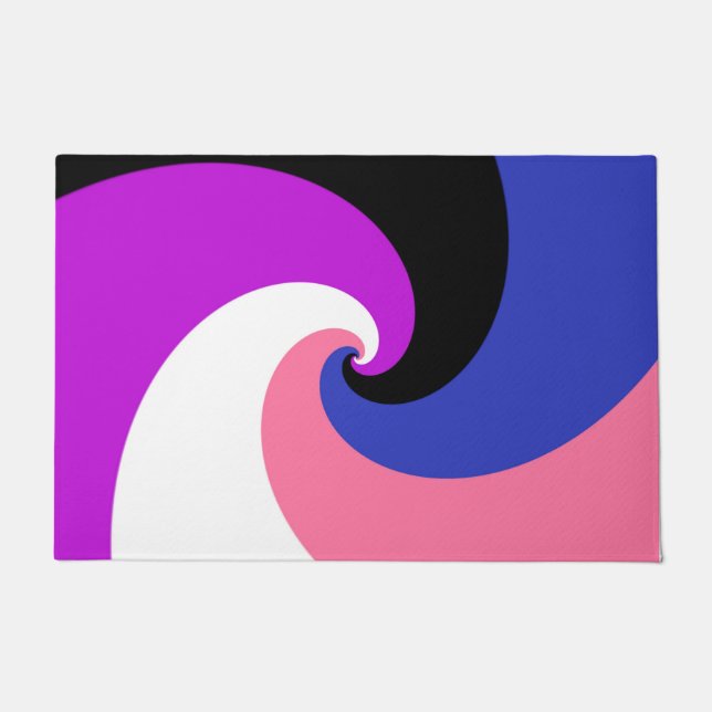 Groovy Boho Spiral Abstrakt Genderfluid-Druckflagg Fußmatte (Vorderseite)