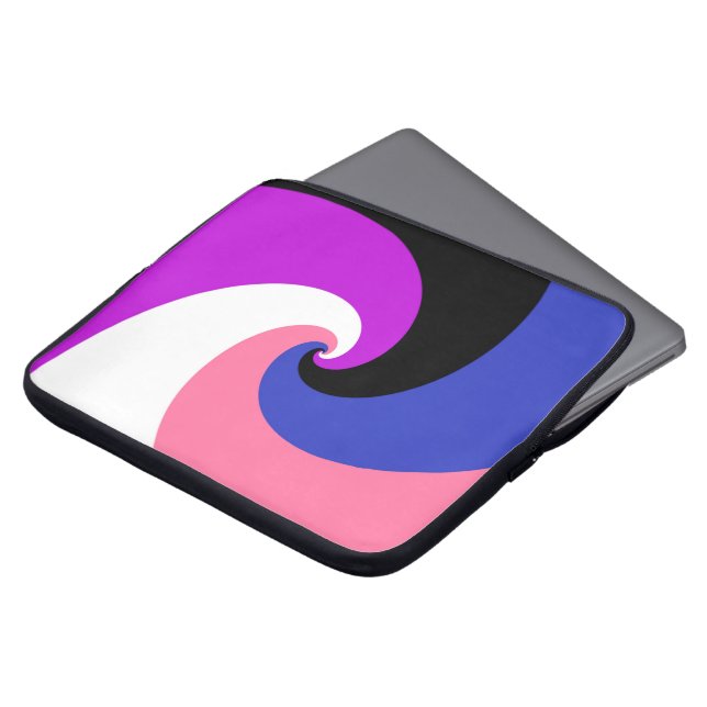 Groovy Boho Spiral Abstrakt Genderfluid-Druckflagg Laptopschutzhülle (Vorne Oben)