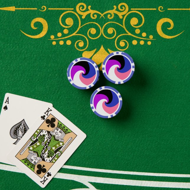 Groovy Boho Spiral Abstrakt Genderfluid-Druckflagg Pokerchips (Pokertisch (Stapel))