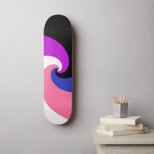Groovy Boho Spiral Abstrakt Genderfluid-Druckflagg Skateboard