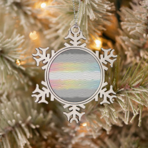 Groovy Boho Trippy Abstract Demifluid-Stolzflagge Schneeflocken Zinn-Ornament