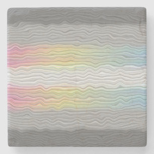 Groovy Boho Trippy Abstract Demifluid-Stolzflagge Steinuntersetzer