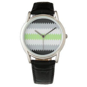 Groovy Boho ZigZag Abstract Agender Stolzflagge Armbanduhr