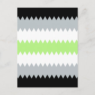 Groovy Boho ZigZag Abstract Agender Stolzflagge Postkarte