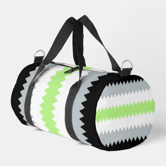Groovy Boho ZigZag Abstrakt Agender Pride Flag Duffle Bag (Linke Seite)