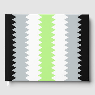 Groovy Boho ZigZag Abstrakt Agender Pride Flag Gästebuch