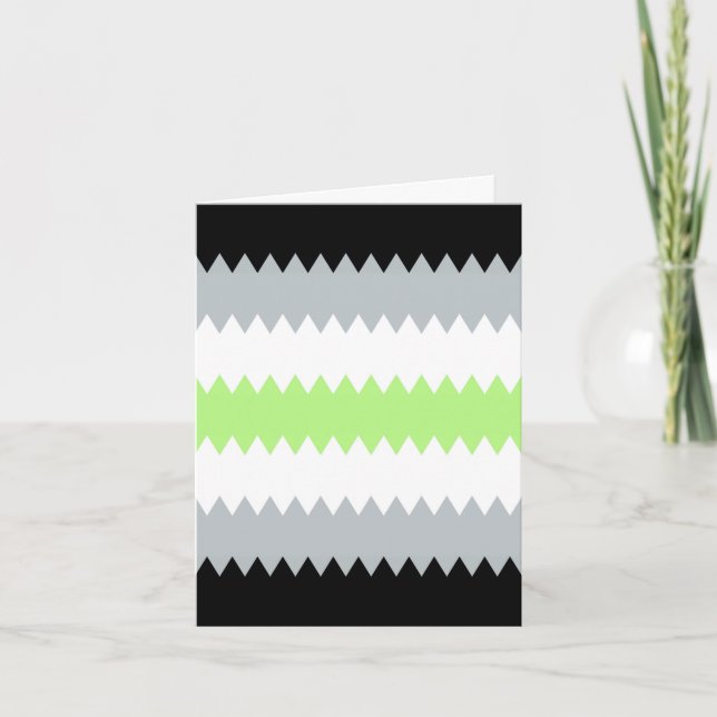 Groovy Boho ZigZag Abstrakt Agender Pride Flag Karte (Vorderseite)
