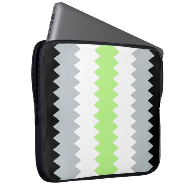 Groovy Boho ZigZag Abstrakt Agender Pride Flag Laptopschutzhülle (Vorne Rechts)