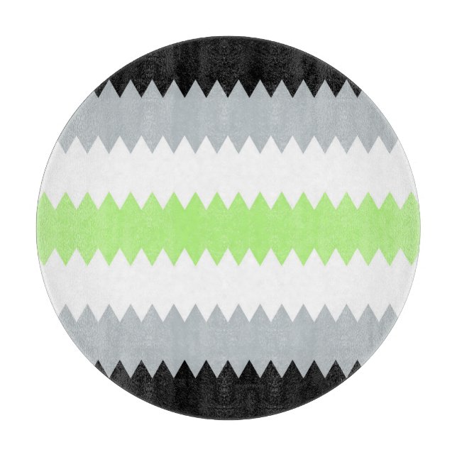 Groovy Boho ZigZag Abstrakt Agender Pride Flag Schneidebrett (Vorderseite)
