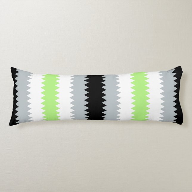 Groovy Boho ZigZag Abstrakt Agender Pride Flag Seitenschläferkissen (Vorderseite)