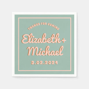 Groovy Bold Blue Pink Funky Serviette