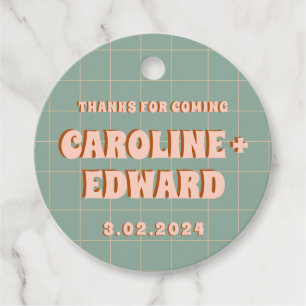 Groovy Bold Blue Pink Red Funky Geschenkanhänger