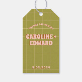 Groovy Bold Green Pink Red Funky Geschenkanhänger