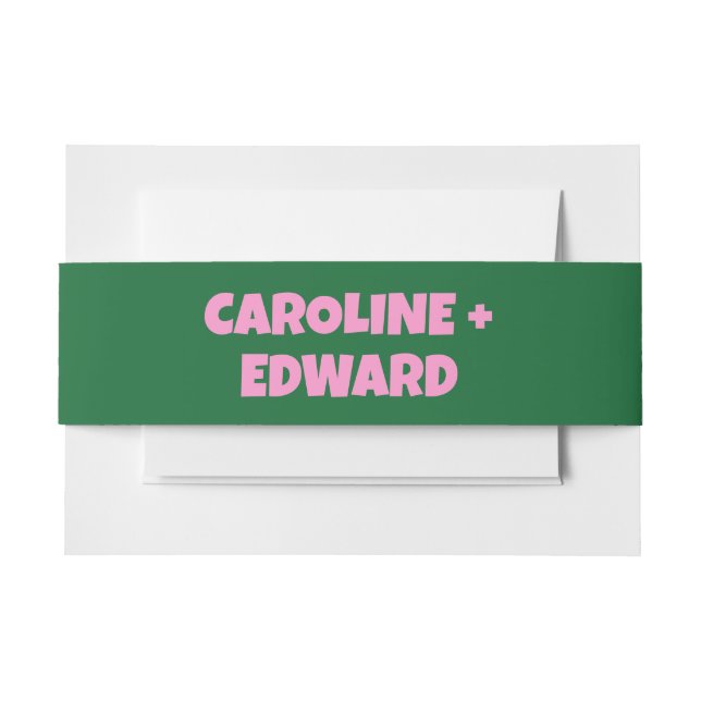 Groovy Bold Green Pink Red Funky Wedding Einladungsbanderole (Vorderseite Beispiel)