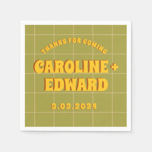 Groovy Bold Green Yellow Red Funky Serviette