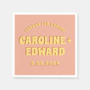 Groovy Bold Green Yellow Red Funky Serviette