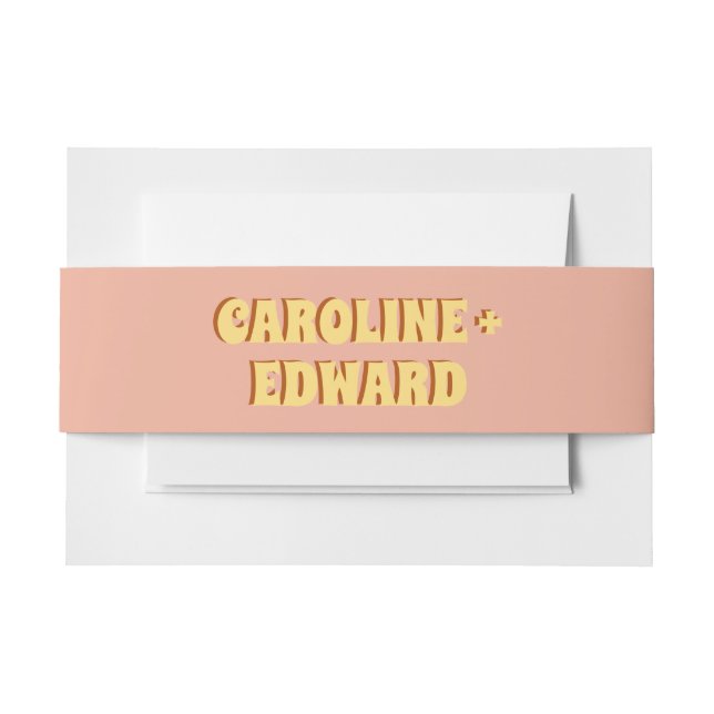 Groovy Bold Green Yellow Red Funky Wedding Einladungsbanderole (Vorderseite Beispiel)