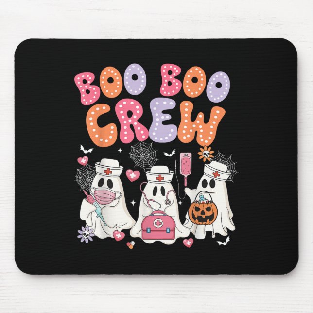 Groovy Boo Boo Crew Nurse Funny Ghost Halloween Te Mousepad (Vorne)