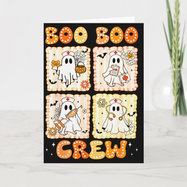 Groovy Boo Boo Crew Nurse Funny Ghost Women Hallow Karte (Vorderseite)