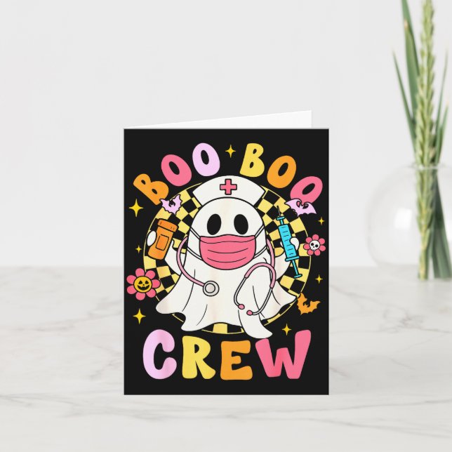 Groovy Boo Boo Crew Nurse Funny Ghost Women Hallow Karte (Vorderseite)
