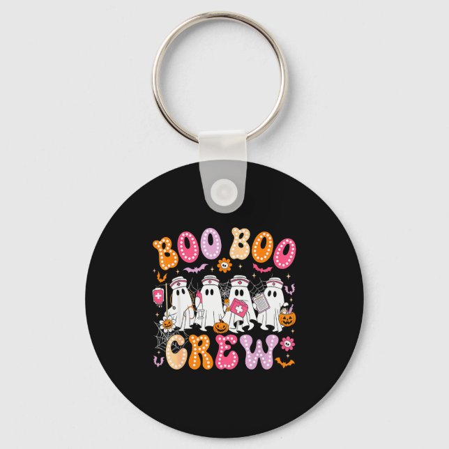 Groovy Boo Boo Crew Nurse Funny Ghost Women Hallow Schlüsselanhänger (Vorderseite)
