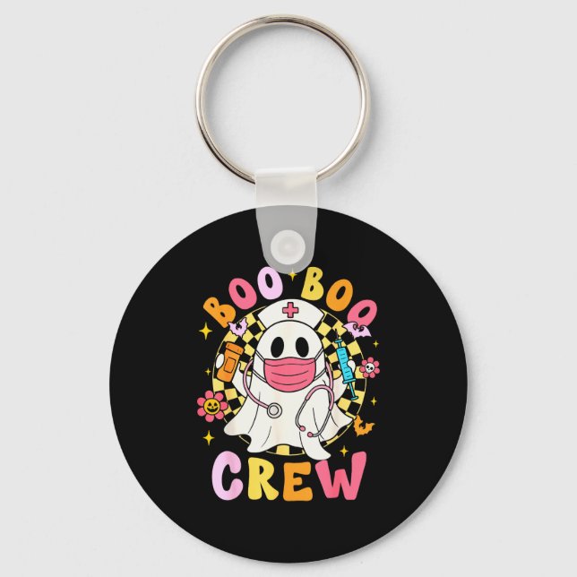 Groovy Boo Boo Crew Nurse Funny Ghost Women Hallow Schlüsselanhänger (Vorderseite)