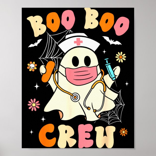 Groovy Boo Boo Crew Nurse Halloween Cute Ghost Wom Poster (Vorne)