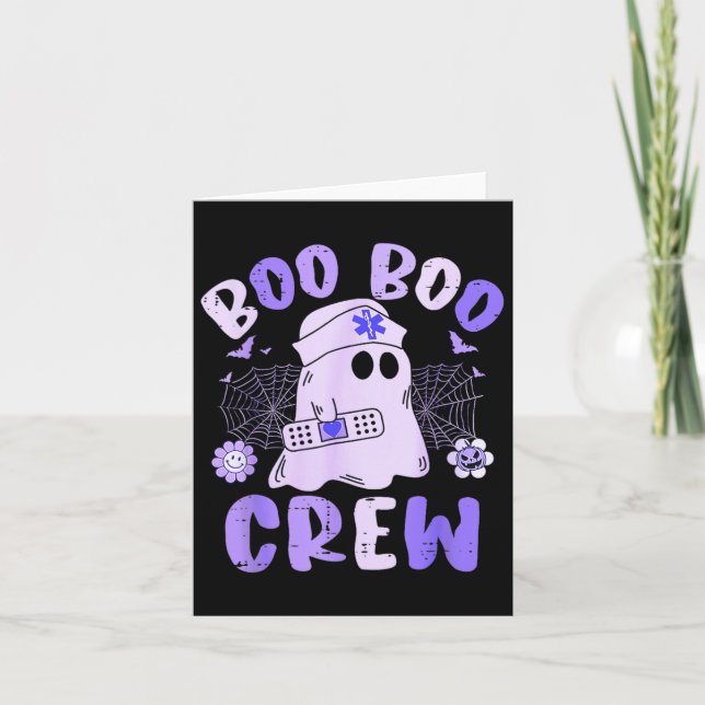 Groovy Boo Crew Nurse Funny Ghost Women Hallow Karte (Vorderseite)