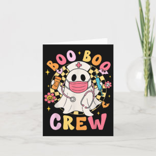 Groovy Boo Crew Nurse Funny Ghost Women Hallow Karte